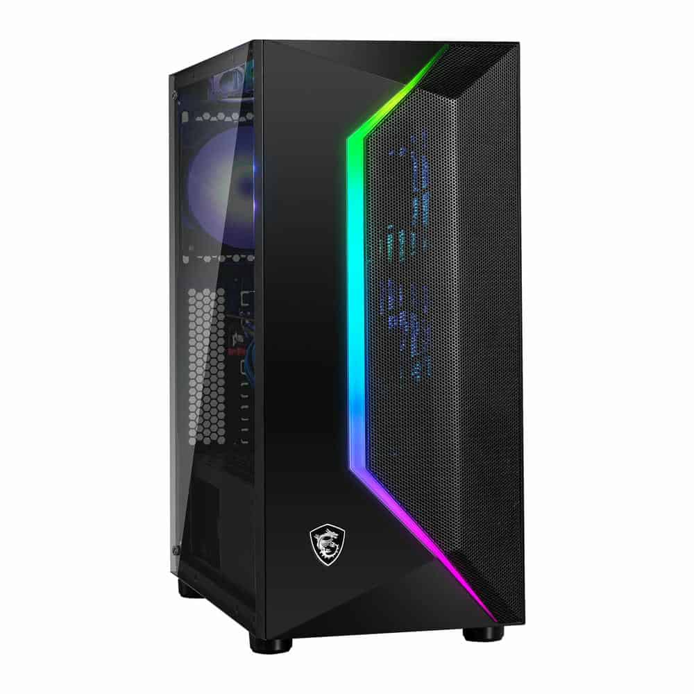 MSI Black MAG VAMPIRIC 100R Mid Tower Tempered Glass PC Gaming Case